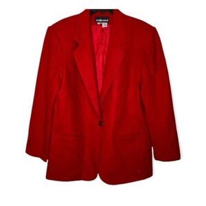 Vintage 80s 90s 1990s wool red Blazer 14